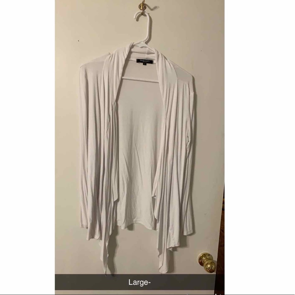 White cardigan!